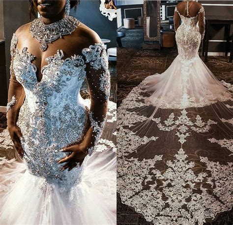 Sheer Mesh Top Lace Mermaid Wedding Dresses 2019 Tulle Lace Applique