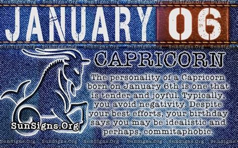 January 6 Zodiac Birthday Horoscope Personality Sunsignsorg