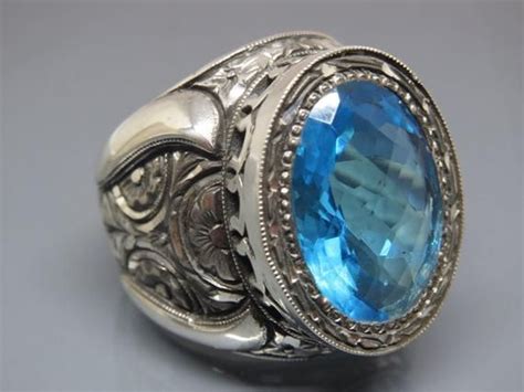 Turkish Handmade Jewelry 925 Sterling Silver Aquamarine Stone Etsy