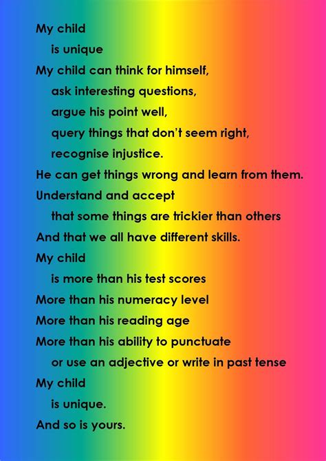 My Child Is Unique A Poem By Dianne Khan Positive Quotes Interesting