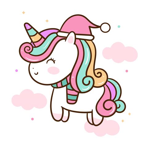 Cute Unicorn Vector Kawaii Animal Christmas Character 686850 Vector Art