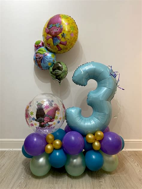 Personalised Trolls Balloon Stack The Little Balloon Company