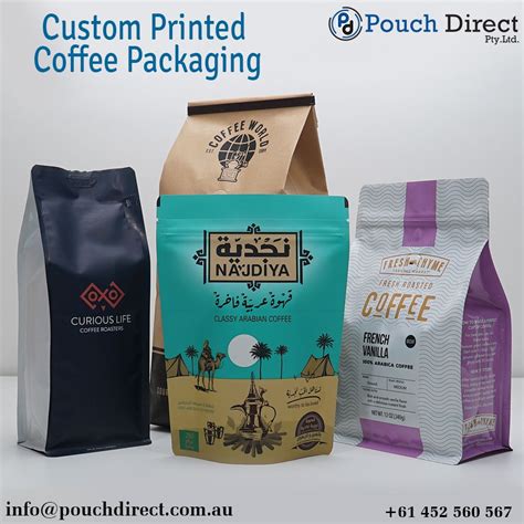 Custom Printed Coffee Packaging Bags Available In Various Styles Sizes