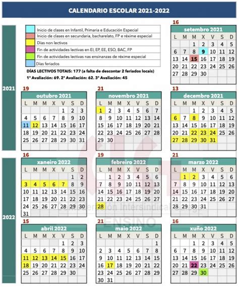Calendario Escolar 2021 2022 En Galicia Images