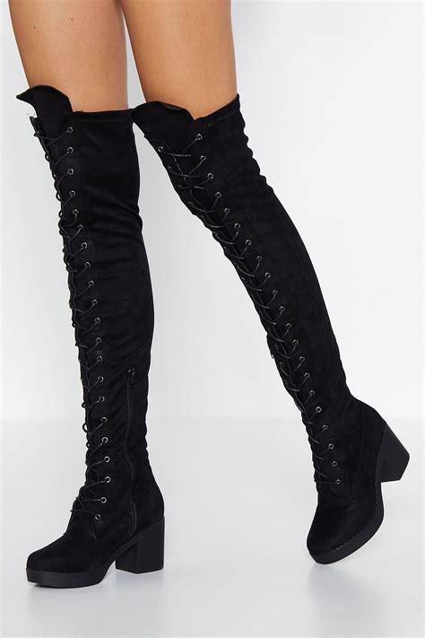 Lace Up Over The Knee Boots Knee Boots Outfit Over The Knee Boot Outfit Over The Knee Boots