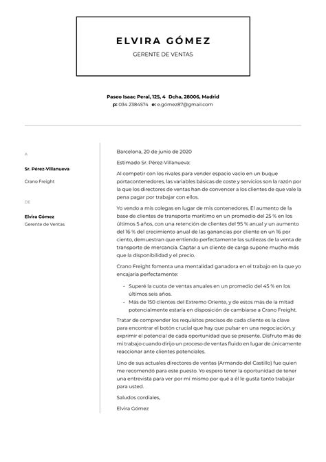 Ejemplos De Carta De Presentación Para Responsable De Ventas 2024