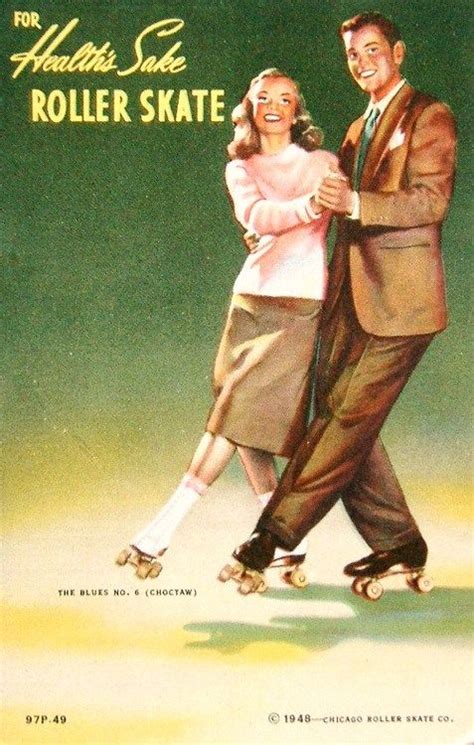 ~ 1940s Promo Advertisment Vintage Ads Couples Poster Roller Skating