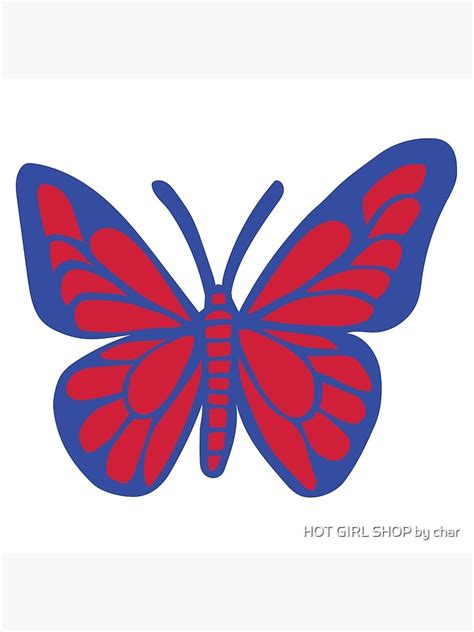 Red And Blue Butterfly Poster For Sale By Charlotte Carr Redbubble