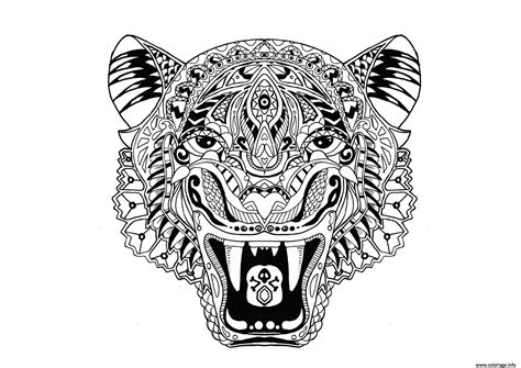 Coloriage Tigre Adulte Animal Dessin Tigre à Imprimer