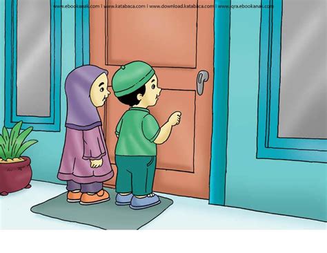 Gambar 18 Mengucapkan Salam Sebelum Masuk Ke Rumah Buku Anak