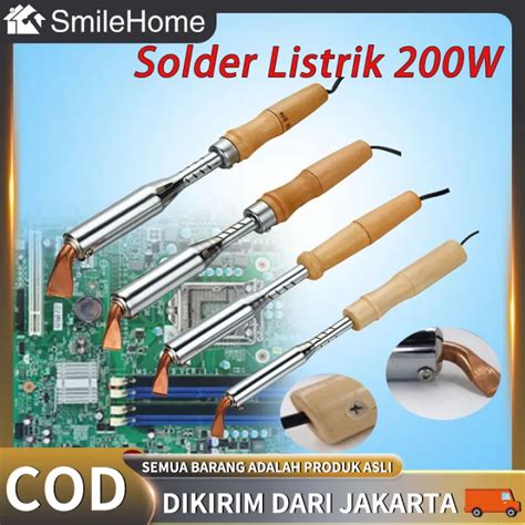 Solder Listrik 200W Gagang Kayu Electric Soldering Iron Solder Listrik