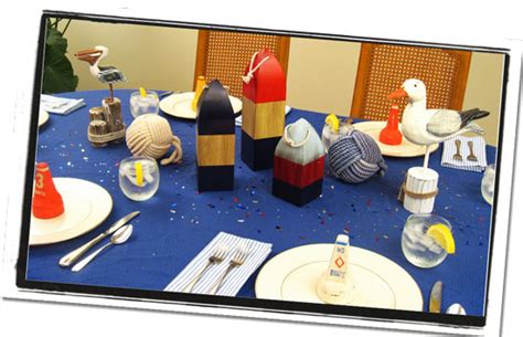 Nautical party decorating ideas & hosting guide. Rustic or Refined Nautical Centerpieces | Dinner Party ...
