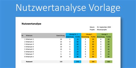 Unsere kassenbuch excel vorlage ist eine kostenlose vorlage zum führen ihres kassenbuches. Nutzwertanalyse Vorlage | kostenlose Excel-Vorlage | Vorla.ch