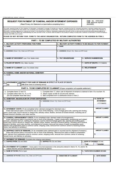 Free 51 Funeral Forms In Pdf Ms Word