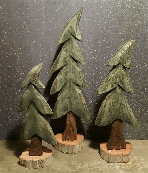 Pine Trees Wind Blown Trees Christmas Trees Carved Trees Etsy