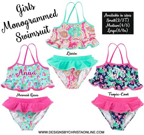 Girls Monogrammed Swimsuit