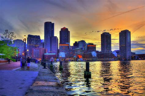 Boston Skyline Sunset Photograph by Joann Vitali