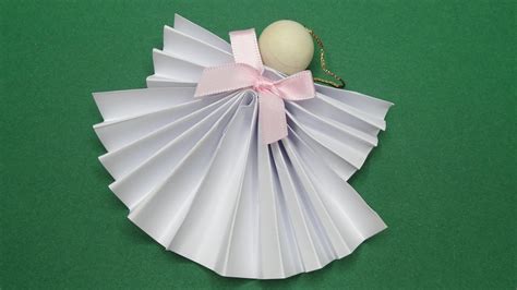 Diy How To Make A Cute Folded Paper Angel Christmas Tree Ornament