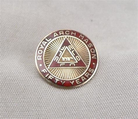 vintage 10k gold royal arch mason 50 year member lapel pin enamel 1 5g masonic ebay