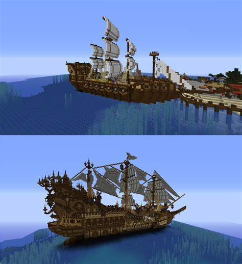 A ship I made two years ago vs a ship I made a few months ago! : Minecraft
