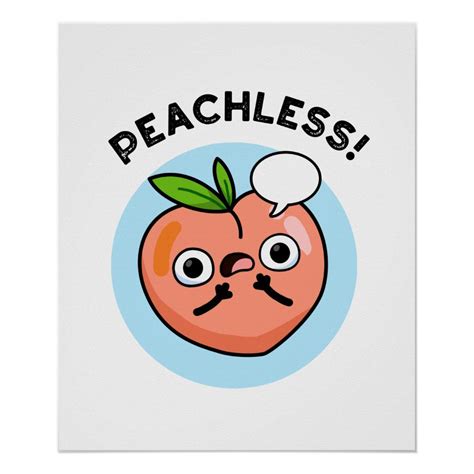 Peachless Cute Speechless Peach Pun Poster Artofit
