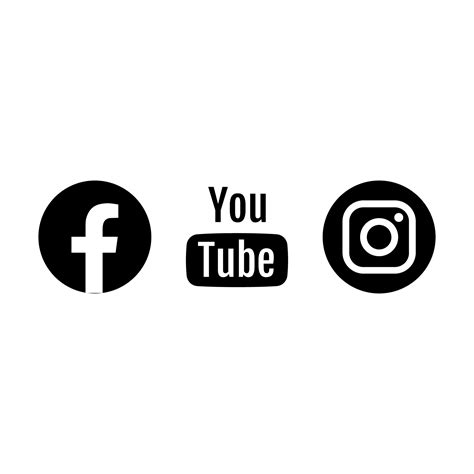 Facebook Instagram Youtube Logo Black Vector 24983654 Png