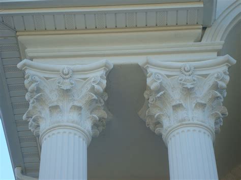 Roman Corinthian Fluted Columns Close Up Fluted Columns Porch