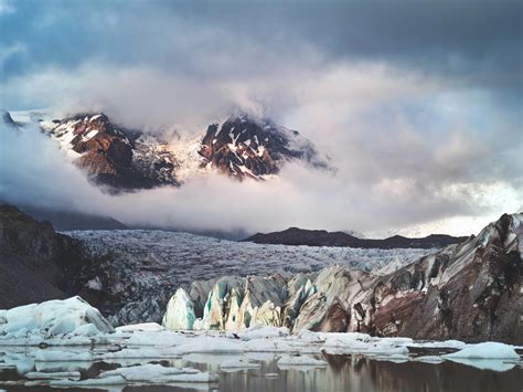 Wallpaper Gletscher Berge Wolken Eis Landschaft Island Hd