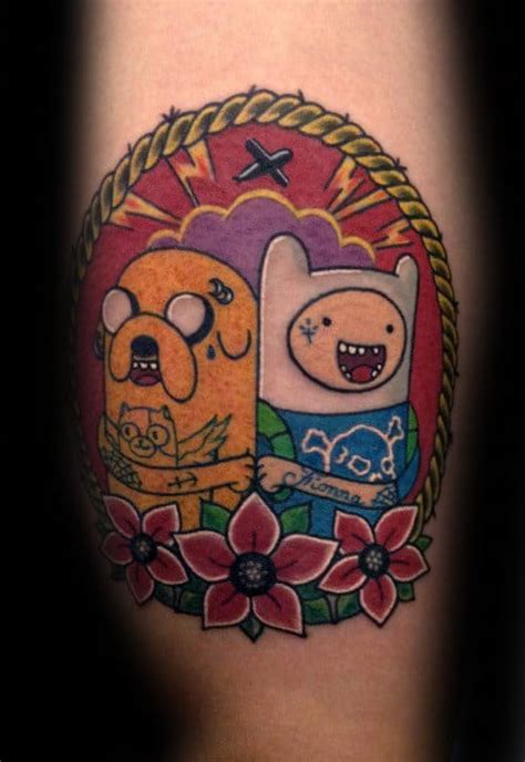 60 Adventure Time Tattoo Designs For Men Animated Ink Ideas