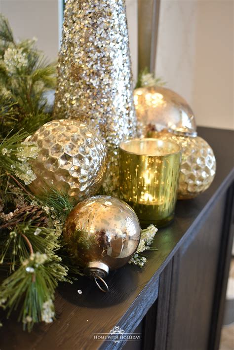 Silver And Gold Glam Christmas Centerpiece Gold Christmas Decorations