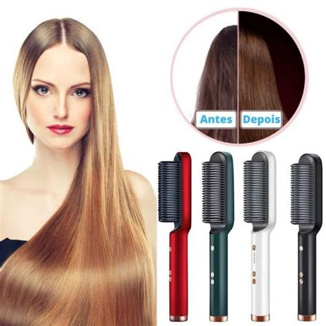 Escova Alisadora Cabelo Sleek Anion Hair 3 Em 1 Alisa Seca E Hair