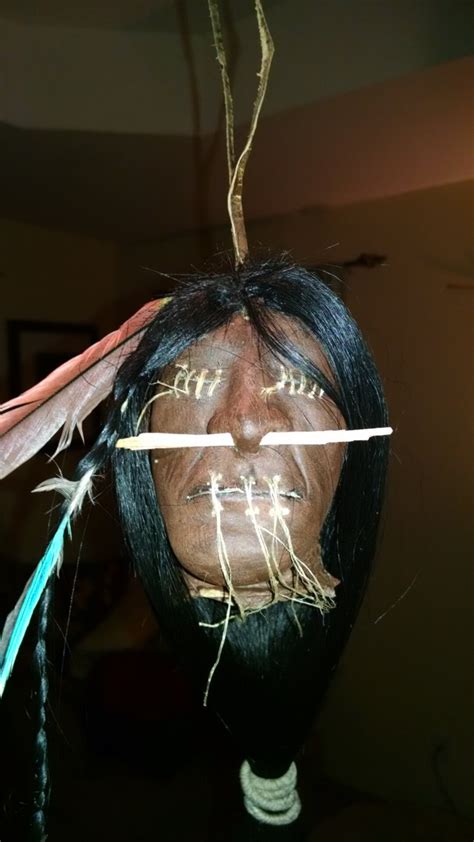 Shrunken Head Replica With Real Human Hair Etsy