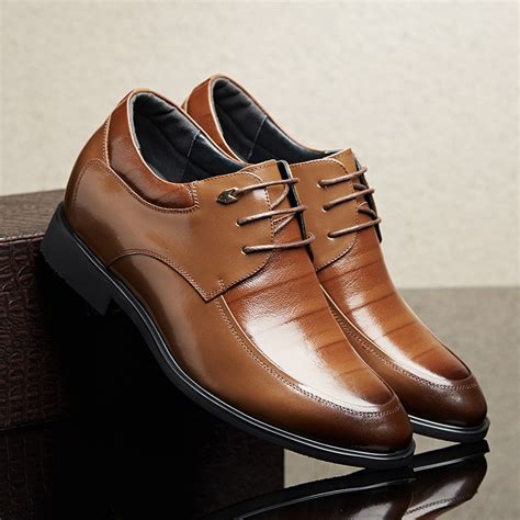 Best Taller Shoes For Men Add Altitude 8cm 32inch Brown Calfskin