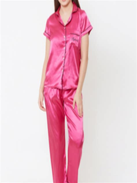buy sweet dreams women pink solid night suit night suits for women 12345002 myntra