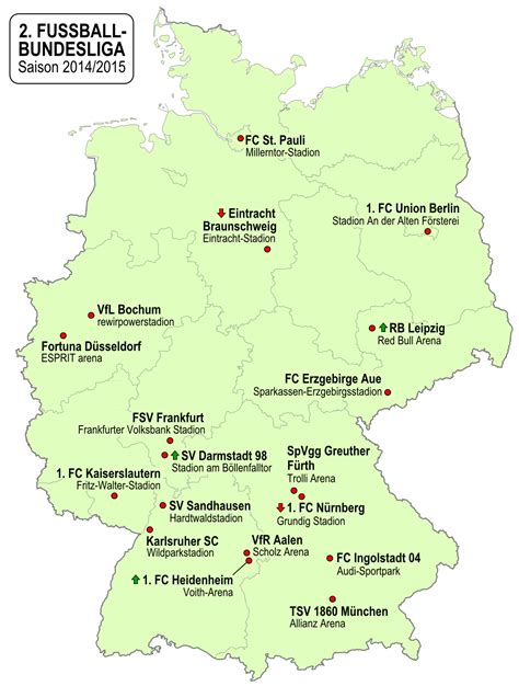 Die aktuelle tabelle der bundesliga mit allen informationen zu punkten, toren, heimbilanz, auswärtsbilanz, form. Landkartenblog: Deutschlandkarten der 1., 2. und 3 ...