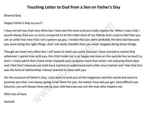 Letter To Dad From A Son On Fathers Day Letter To Dad Fathers Day