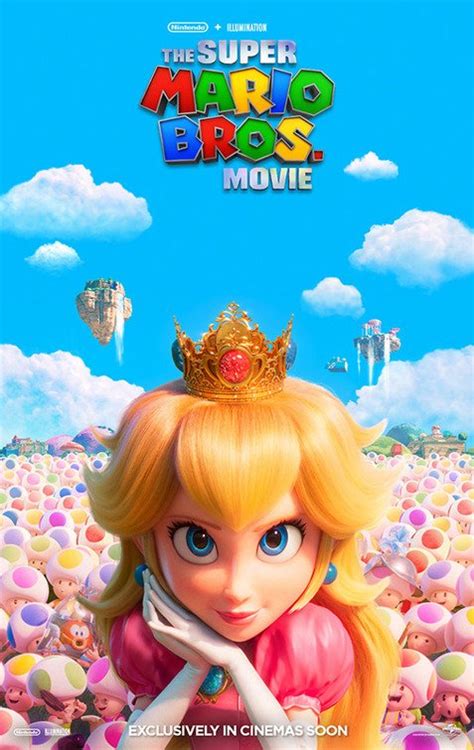 Princess Peach And Veel Toads Op Nieuwe Super Mario Bros Film Poster Op