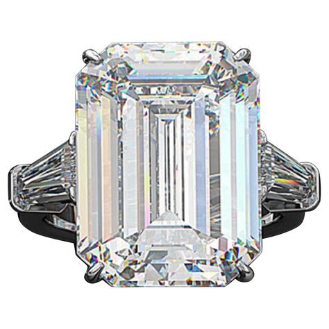 Flawless Gia Certified 9 Carat Emerald Cut Diamond Ring Investment