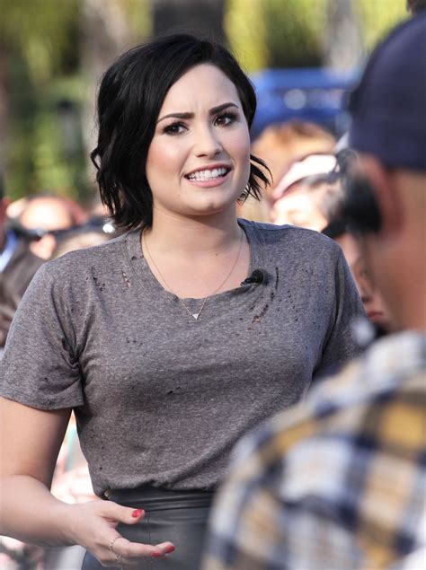 | demi lovato amas 2015. Demi Lovato on the Set of 'Extra' in Universal City, March ...