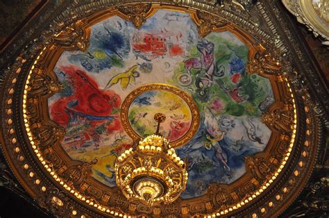 The model and sketches above are from the musée d'orsay in paris and show a section of the paris opera (garnier) and proposals for the original ceiling in the auditorium, which is now covered by a 1964 painting by marc chagall. Ceiling by Marc Chagall in la Opera Garnier. París. (The ...