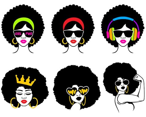 Afro Woman Svg Afro Girl Svg Afro Queen Svg Girl Power Svg Etsy