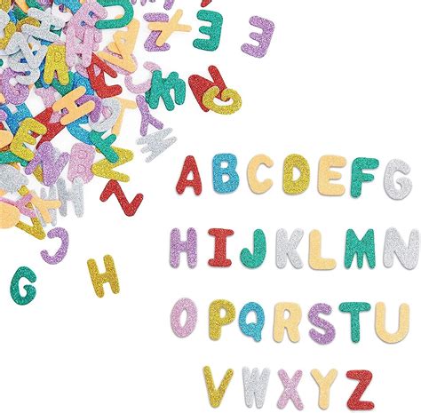 Glitter Foam Alphabet Letter Stickers 16 Sets A Z 38 Cm 416 Pieces