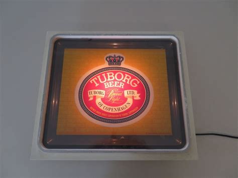 Vintage World Famous Tuborg Gold Brewing Bar And Pub Light Up Sign