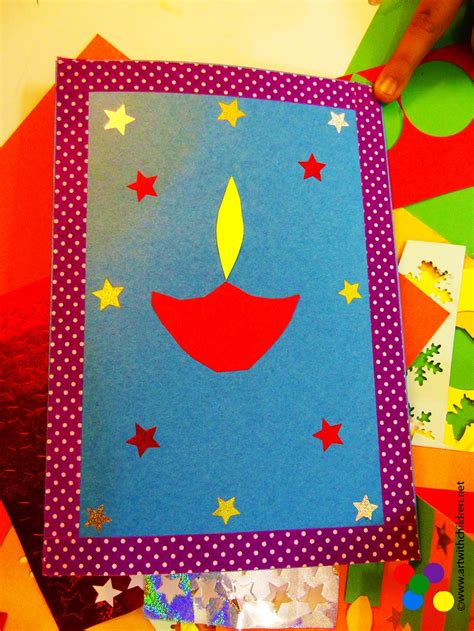 You can resize and print the fireworks coloring page in the resources to use as a template, if you prefer. DIWALI CARD MAKING
