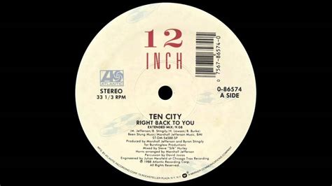 Ten City Right Back To You Extended Mix Youtube