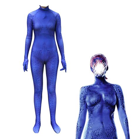 New Movie X Men Cosplay Costume Raven Darkholme Blue Speckle Jumpsuit