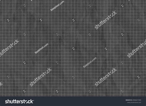 Crumpled Dark Gray Grid Paper Textured Stock Photo 2006827289