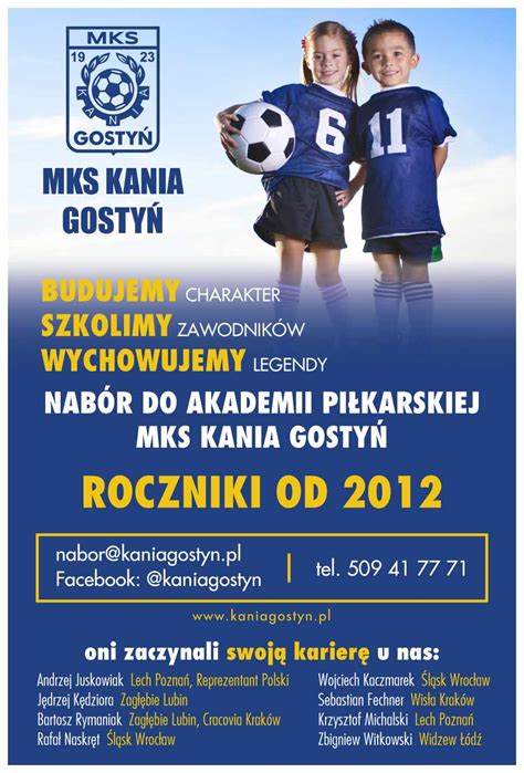 Ilość miejsc na uczestnictwo ograniczona! Nabór do Akademii Piłkarskiej MKS Kania Gostyń - Kania Gostyń