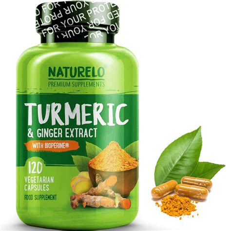 Turmeric Curcumin With Ginger Extract BioPerine 120 Capsules
