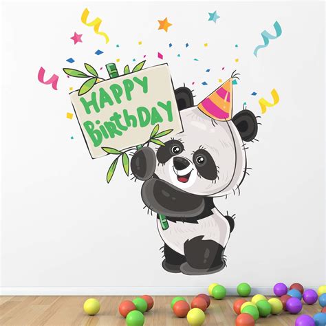 Buy Stickme Cute Panda Happy Birthday Wishes Wall Sticker Sm412